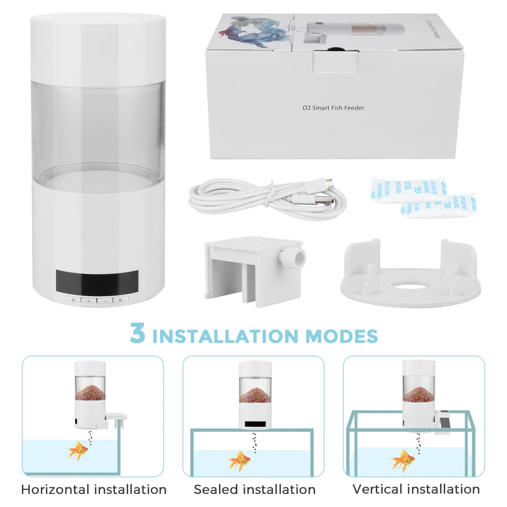

Digital Automatic Fish Feeder Electrical 500ml Fish Tank Timer Feeder Home Aquarium Tank Food Feeding Portable Fish Feeder Tools