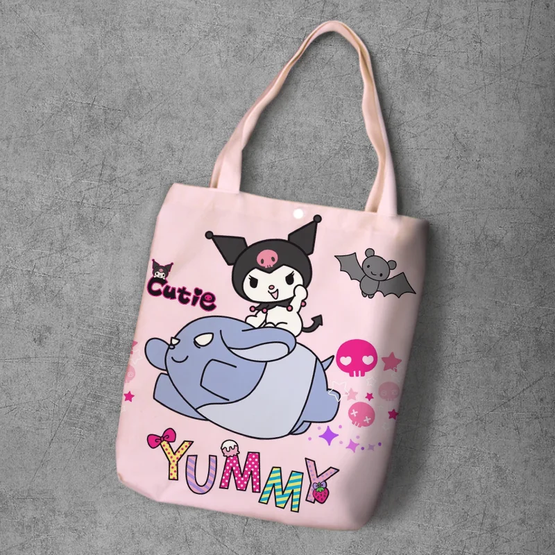 IVYYE Melody Kuromi, Модная Складная Холщовая Сумка для покупок в стиле аниме, повседневные сумки на плечо, Индивидуальная сумка-тоут для девушек, Новинка