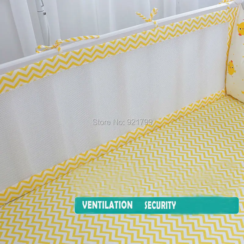 2 шт. длинные летние бамперы из хлопка и полиэстера для детской кроватки защитные