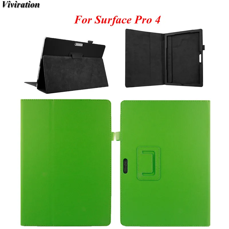 

Viviration PU Leather Stylish Case For Microsoft Surface Pro 4 12.3" Tablet PC Protective Shell Good Use Agile Smart Stand Cover