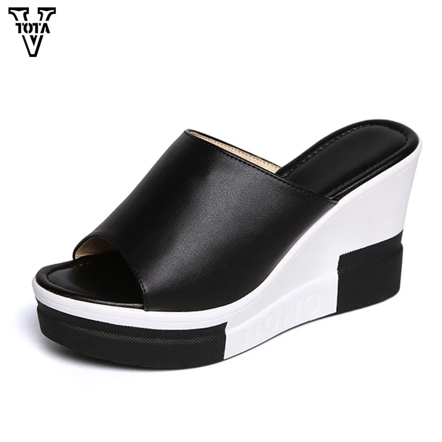 

VTOTA Sandals Women wedges Shoes High Heel Slippers Summer Shoes Woman Slip on Platform Slides soft comfortable Flip Flops FC