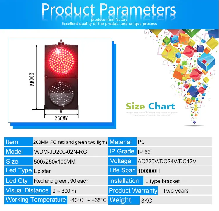 200mm vermelho verde completo bola led sinal de tráfego luz