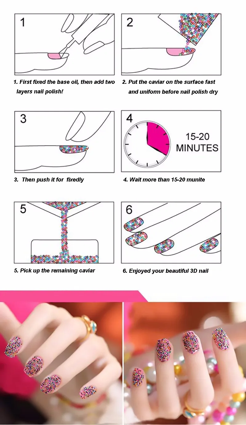 3g/коробок DIY 0,4 мм хрустальный стеклянный Икра черные бусины крошечные 3D микро Пикси Русалка лак для ногтей инструменты для украшения