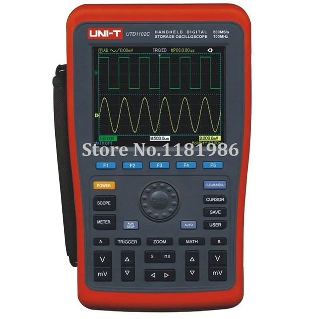 Best Offers UNI-T UTD1102C 2 Channel 100MHZ 500MS/s Handheld Digital Storage Oscilloscope Oscillometer with Multimeter