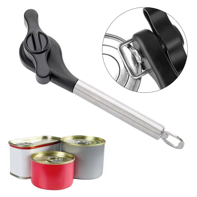 Handheld Can Opener - Stainless Steel Safety Cut Can Opener,  Multifunctional Manual Can Opener