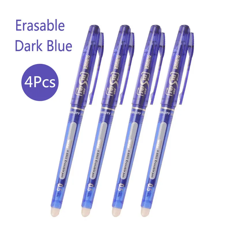 Delvtch 4 шт./компл. стираемая ручка 0,5 мм стержень со стираемыми чернилами 8 Цвета чернила для гелевой ручки для Офис школа студент написание - Цвет: 4pcs drake blue