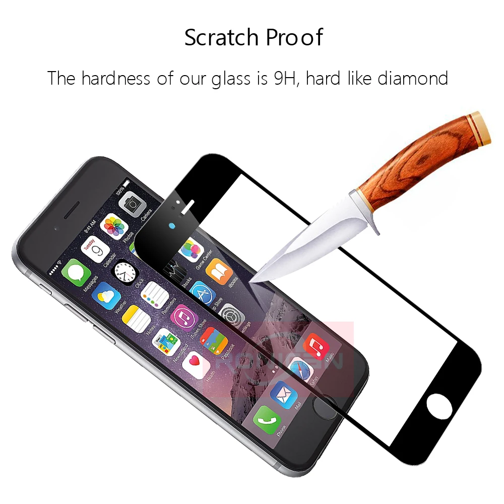 9H 02mm 2.5D Bunte Volle Abdeckung Gehärtetem Glas Für iPhone 6 6s Plus Explosion-Proof Bildschirm