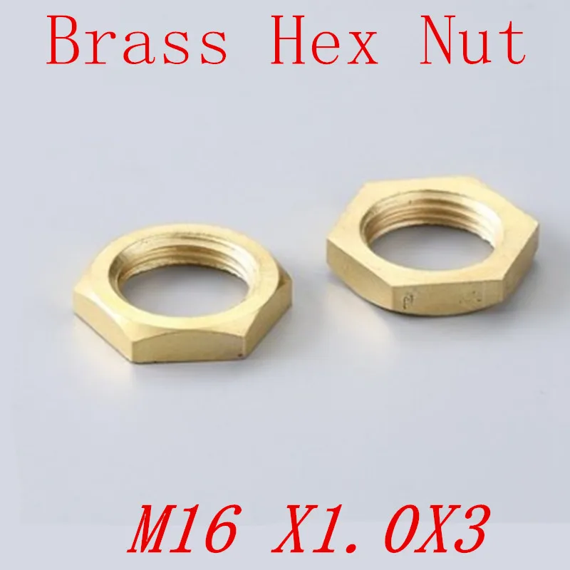 50pcs M16*1.0*3 Brass hex thin lighting lock nutin Nuts from Home
