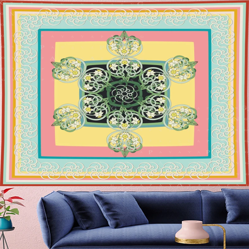 Nordic Style Classical macrame Pattern yellowTapestry Vintage Style bohemian flower Wall Hanging home decor Beach Mat Nordic Style Classical macrame Pattern yellowTapestry Vintage Style bohemian flower Wall Hanging home decor Beach Mat