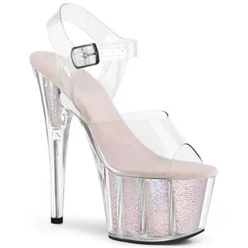 

Stage new custom, transparent vamp heels, 15 cm sexy model catwalk pole dancing shoes