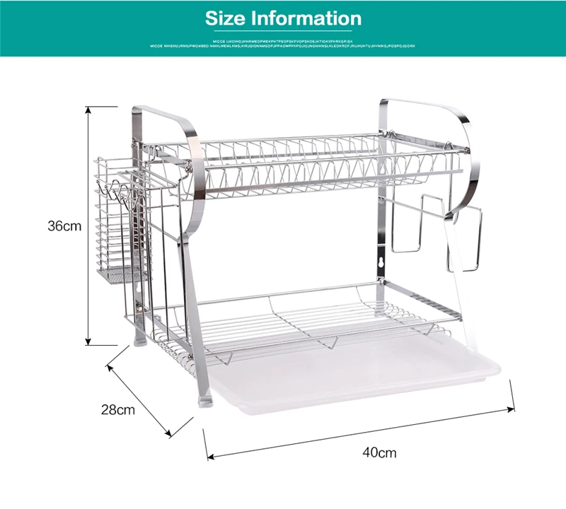 MICOE сушилка с держатель разделочной доски 2 уровня большой емкости тарелка для овощей нож палочки для еды Stora H-WDT2002
