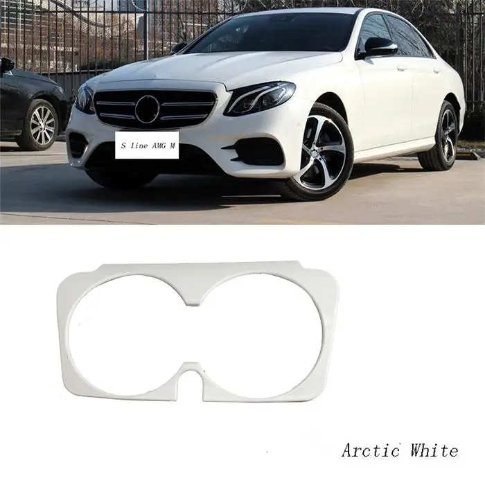Автомобильный Стайлинг рамка держателя стакана воды накладка наклейки для Mercedes Benz GLC C E класс W205 W213 X253 интерьер авто аксессуары - Название цвета: Arctic White