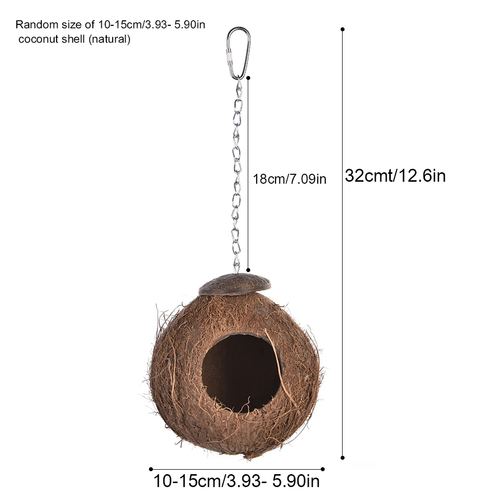 Птичье гнездышко, деревянные игрушки для домашних животных, лестница для хомяк; попугай, жевательный натуральный кокосовый скорлуп, игрушечные лестницы для птиц, хомяков