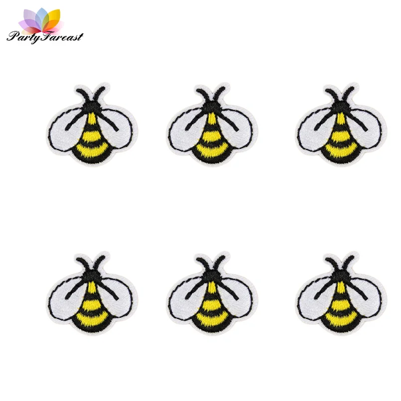 

PF 10pcs Bee Patches for Clothes Cute Animal Iron on Embroidery Patch for Kids Clothing Backpack DIY Applique Sewing Stickers