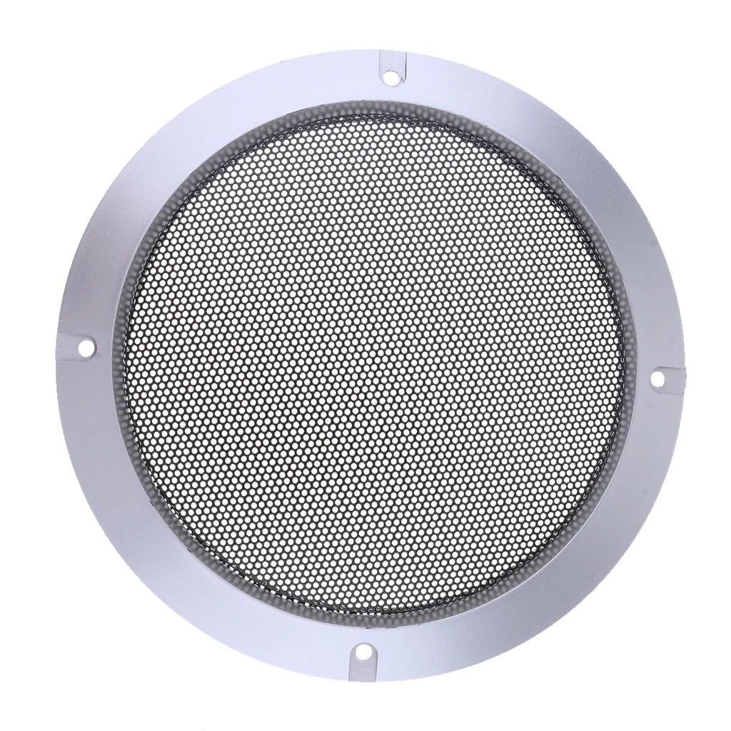 6.5 Inch Speaker Grills Cover Case with 4 pcs Screws for Speaker Mounting Home Audio DIY -184mm Outer Diameter Silver