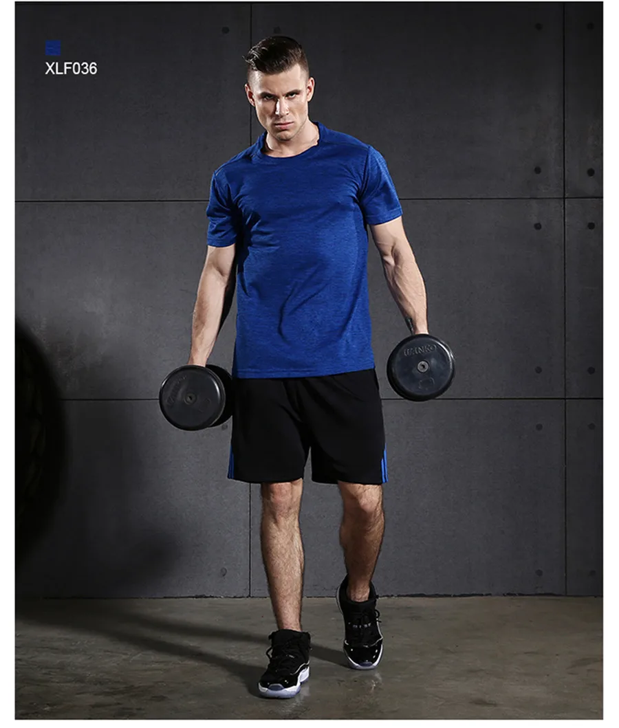 VANSYDICAL Для мужчин Бег спортивная рубашка Спортивная Фитнес тренажерный зал рубашка Топы с короткими рукавами запустить Одежда дышащая быстросохнущая