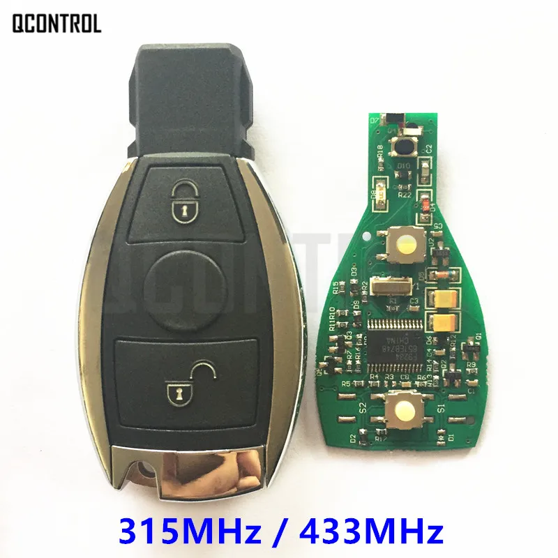 QCONTROL Автомобильный Дистанционный смарт-ключ для Mercedes Benz 2 кнопки можно заменить