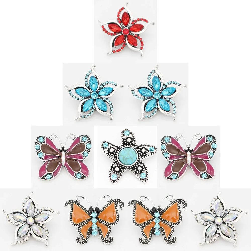 

Butterfly , Star shape Snap button 18 mm metal snaps for snaps bracelets fit ginger snaps jewelry for women 20mm snaps