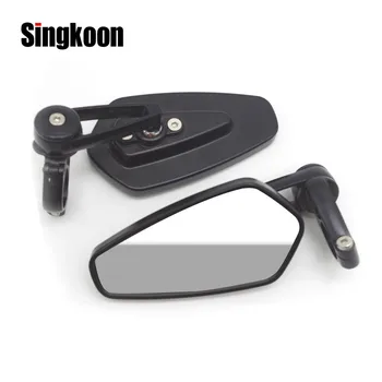 

7/8" Universal Motorcycle Rear View Mirror Black Handle Bar End Side RearView Mirrors FOR royal enfield Ducati Scrambler Cafe