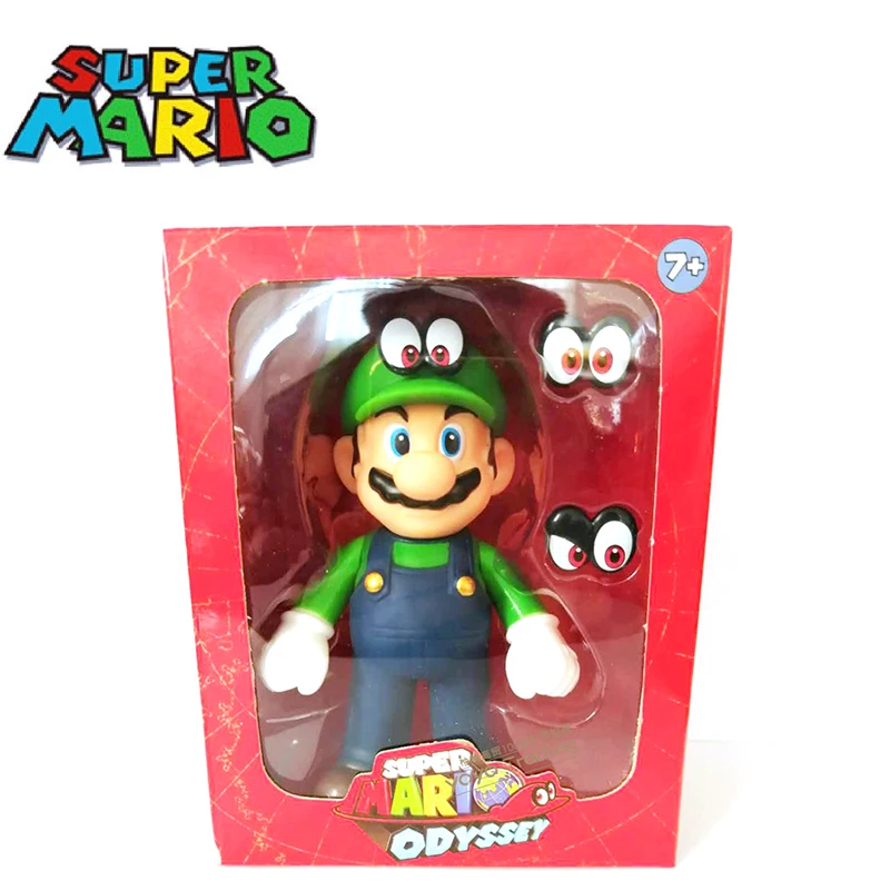 Super Mario Figures Toys Super Mario Bros Figura Anime Luigi Mario Maker Odyssey PVC Action Figure Model 16CM With Retail-Box