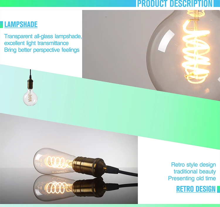 E27 антикварная ретро Светодиодная лампа 1,8 Вт 3W 4 Вт 4,5 Вт 8 Вт винтажная лампа накаливания 220 в теплый белый RGB стеклянная лампа накаливания для украшения
