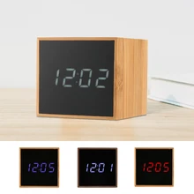 Led Digital Clock Temperature Electronic Desktop Clock Voice Control Bamboo Alarm Clock Adjustable Brightness Snooze Clock Led Digital Clock Temperature Electronic Desktop Clock Voice Control Bamboo Alarm Clock Adjustable Brightness Snooze Clock