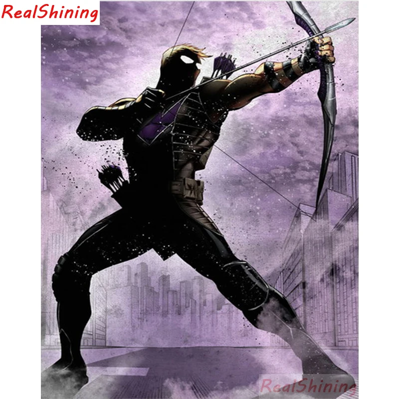 

5D Diy Diamond Painting Cross Stitch full Square Diamond Embroidery Watercolor Marvel Superhero picture for room Decor H1208