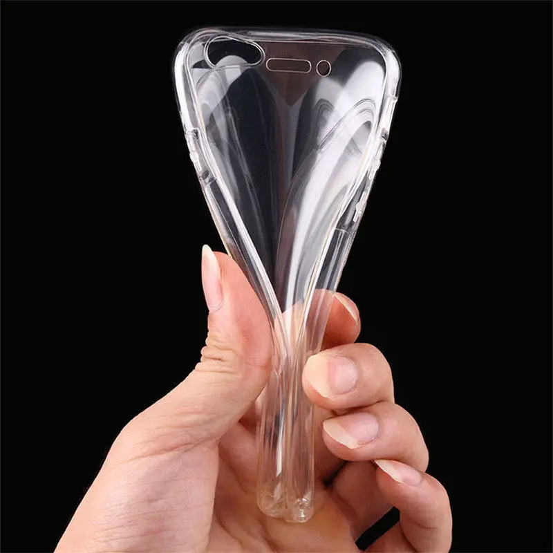 Funda de teléfono transparente de cuerpo completo de 360 grados para iPhone 7 6 8 Plus X 5 5S SE silicona suave Tpu funda para iPhone 8 6 S 7 Plus