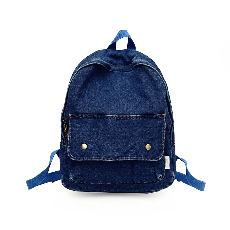 

Women Vintage Denim Backpack Female Korean Jeans College Student Bag Ins Canvas Gir Bagpak For Back To School Bagpack Backbag