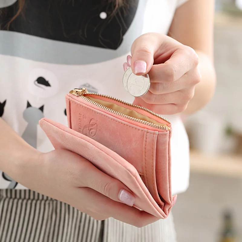 Fashion Women Short Purses Vintage PU Leather Lady Snap Fastener Short Clutch Wallet Small Matte Women Wallet Female Purse Fashion Women Short Purses Vintage PU Leather Lady Snap Fastener Short Clutch Wallet Small Matte Women Wallet Female Purse