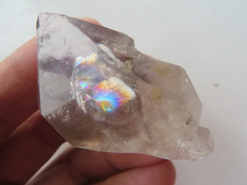 

31.6g Tibet Water Clear Quartz Crystal Herkimer Diamond W Great Rainbows