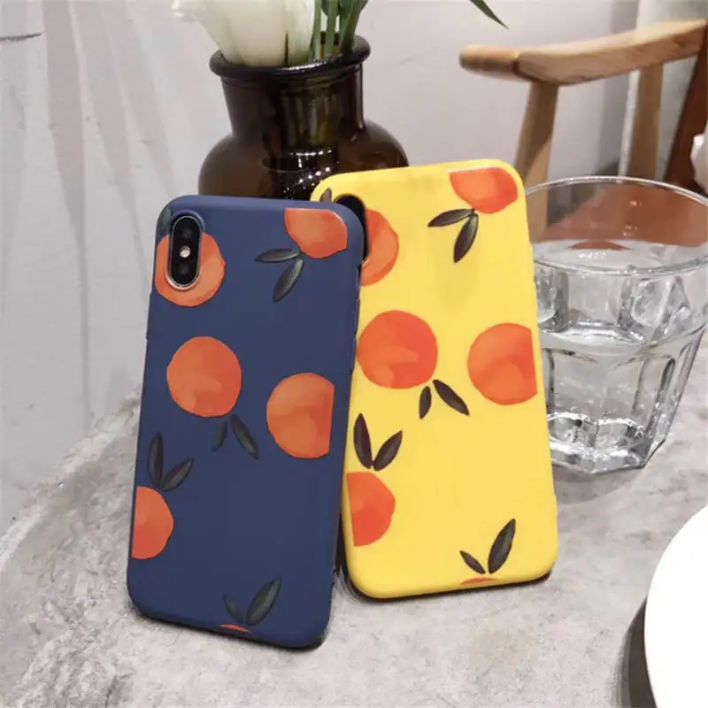 

Retro Oranges For Iphone 6 6S 7 8plus X Xs Xr Max Soft Edge Tpu Drop Protection Case