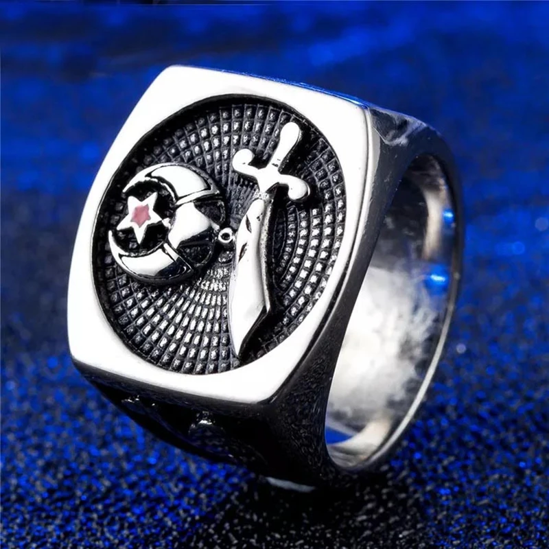 anti silver masonic freemason shriner rings for men women (5)