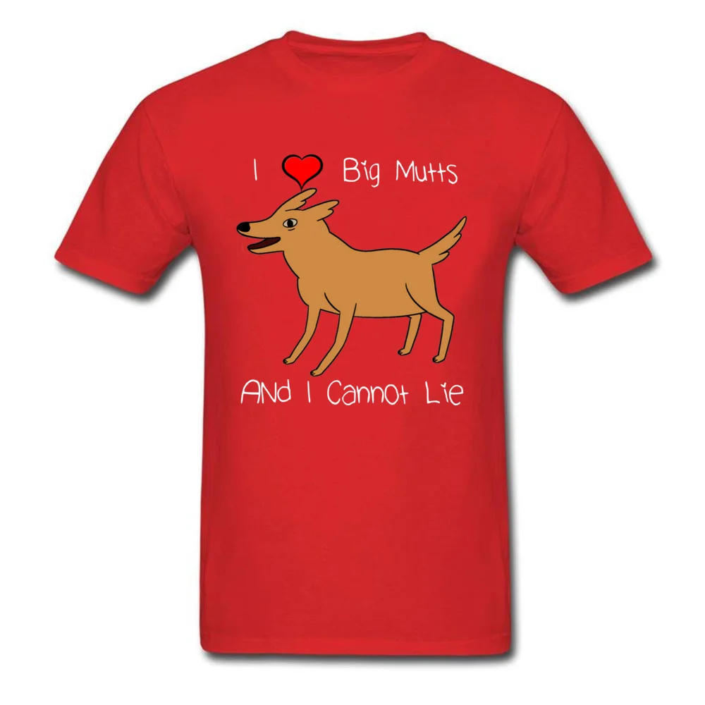 Classic Printed Short Sleeve Tops & Tees Mother Day O-Neck 100% Cotton Adult Top T-shirts Printed Tee-Shirt Fitted Funny Dog Shirt I LoveBig Mutts Gift For Dog Lovers red