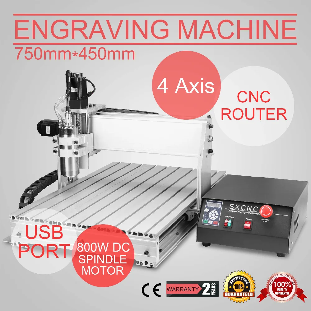 Горячая продажа Новый CNC Route 4 оси USB интерфейс 6040 с 800 Вт шпиндель четырьмя осями