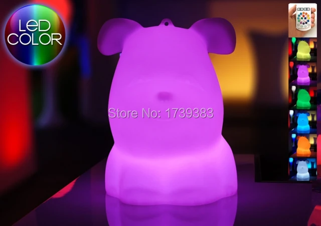 

Waterproof Multicolor Big LED Bulldog Night Light Rechargeable luminous pug LED Dog valper Table children Kids Light Gift
