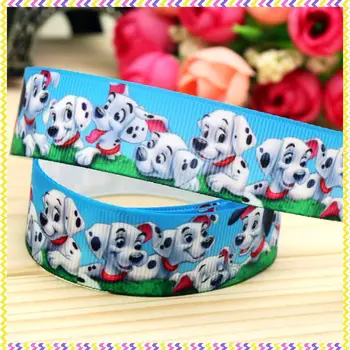 

7/8'' Free shipping 101 dog printed grosgrain ribbon headwear hair bow diy party decoration wholesale OEM 22mm B827