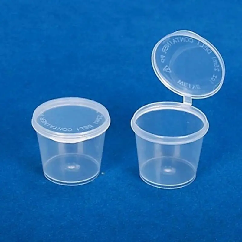 

50 Pcs Plastic Disposable Sugar Ketchup Food Storage Container Salad Jam Dip Box 40ml Transparent Sauce Cup With Lid Hot Sale