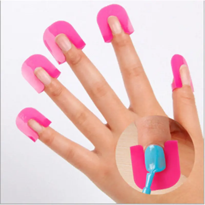 

2016 New 26Pcs Pro Manicure Finger Nail Art Case Design Tips Cover Polish Shield Protector Mold Tools