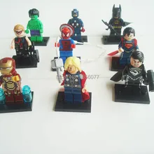 Decool 0101-0109 Super Hero цифры соколиный глаз, генерал Зод, Железный человек, «Халк», «Бэтмен», «Тор», детские пижамы с принтом СУПЕРМЕНА для Капитан Америка, «Человек-паук»