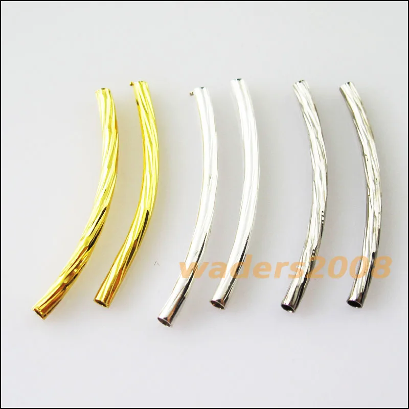 

70Pcs Connectors Stripe Wave Tube Spacers Beads Bar Links 20mm