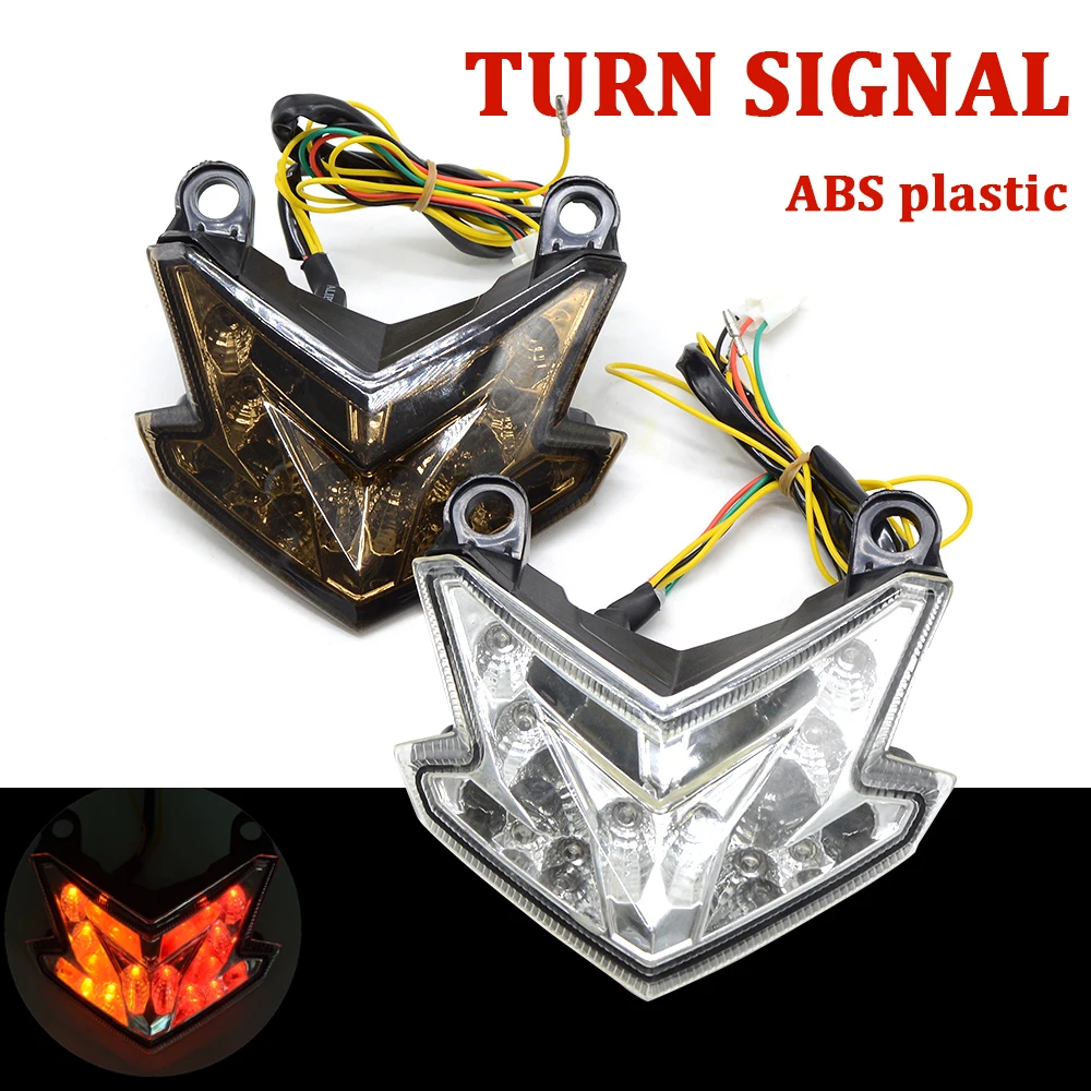 

Motorbike Clear LED Rear Tail Brake Light Turn Signal Lamp for Kawasaki ZX-6R ZX636 Z 800 Honda KTM BWM Suzuki Yamaha pit bike