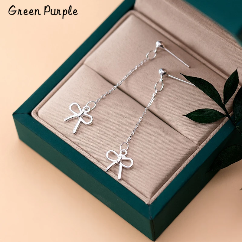 

925 Silver Bowknot Earrings Minimalism Jewelry Korean Earrings Bohemian Brincos Pendientes Vintage Charm Earrings for Women