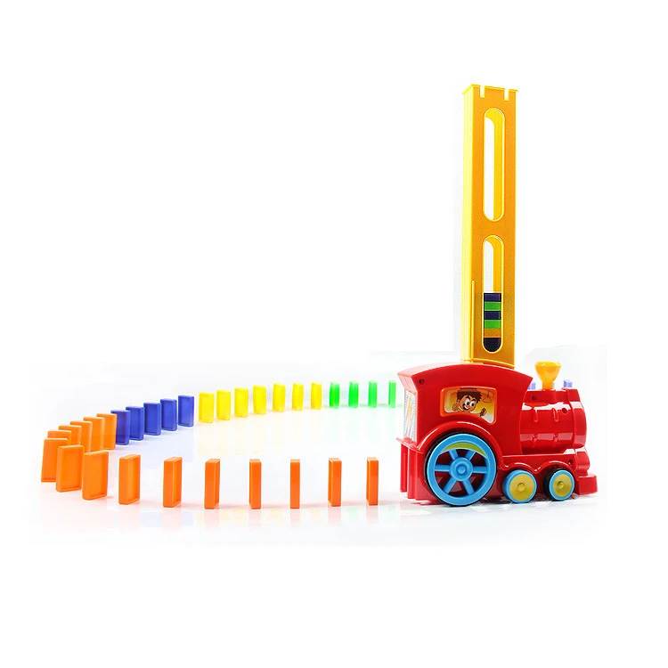 Домино Поезд Модель автомобиля игрушки автоматические наборы 60 шт. красочные домино блоки игра с нагрузкой картридж игрушки для детей Подарки для детей - Цвет: Red