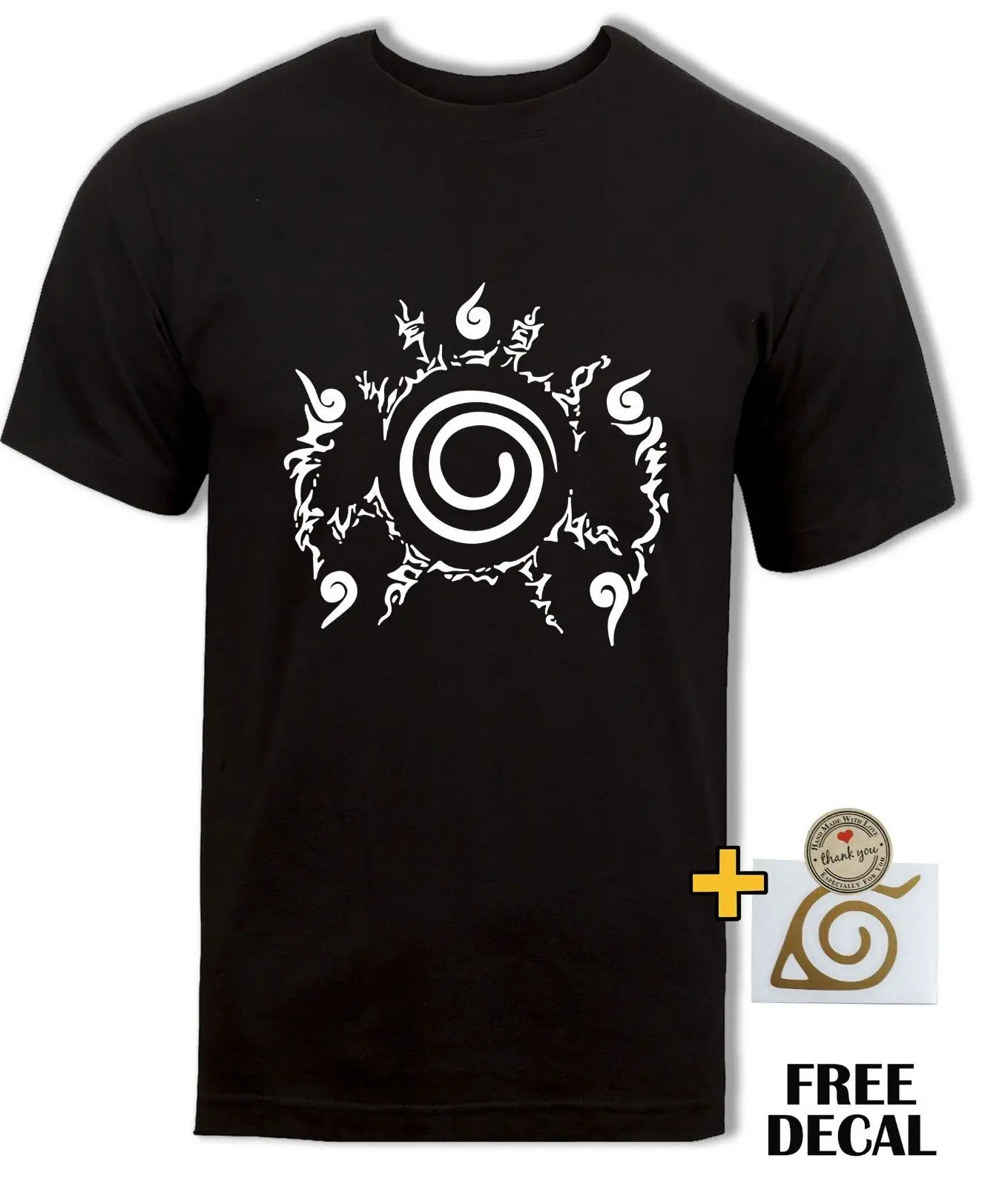 Футболка с Наруто 9 хвостами Kurama Seal Minato Jinchuriki Tail beast Anime tee Мужская футболка