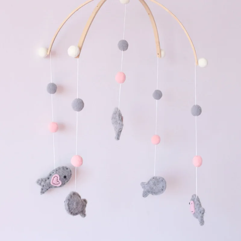 Cama do Bebê Chocalhos de Madeira Berço Bonito Natural Grânulo Feltro Animais Brinquedos Crianças Quarto Decoração 7 Cheap Móbiles e chocalhos para bebês