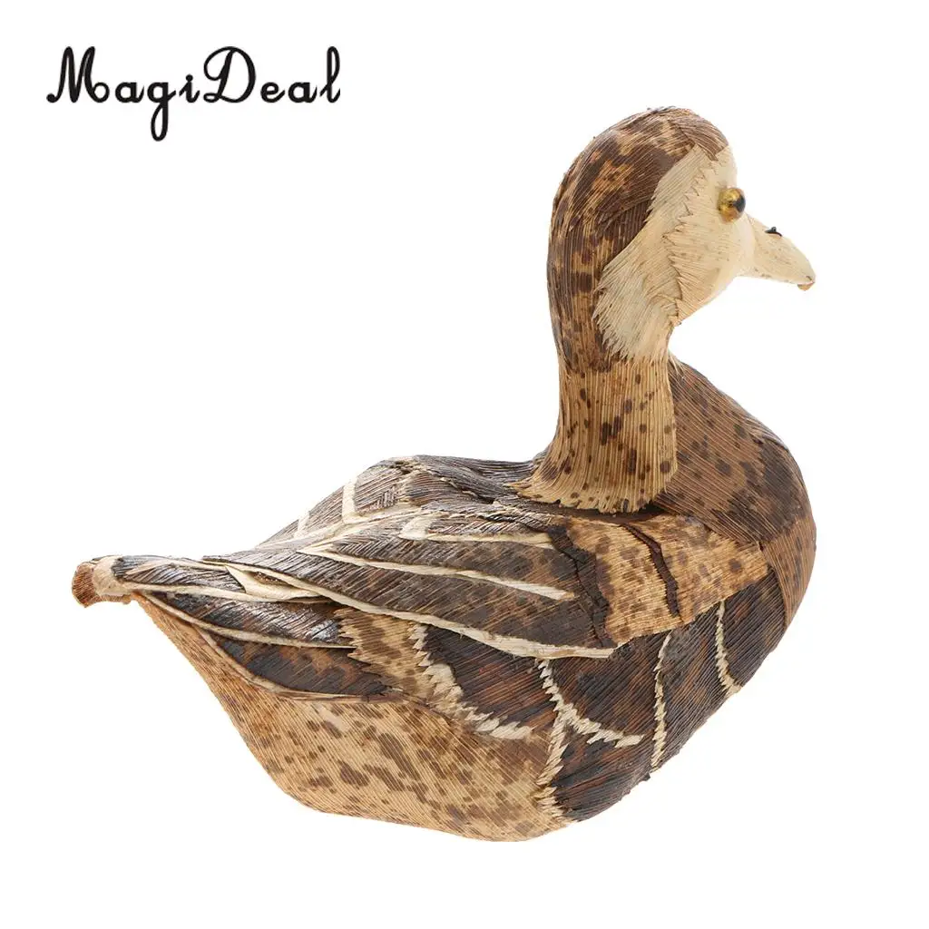 Rustic Bamboo Crafts Duck Owls Animal Figurine Ornament Furnishing Articles