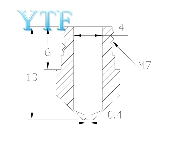 3D-принтеры M7 Нержавеющая сталь MK10 сопла 0,2/0,3/0,4/0,5/0,6/0,8 для 1,75 мм 3D-принтеры Запчасти