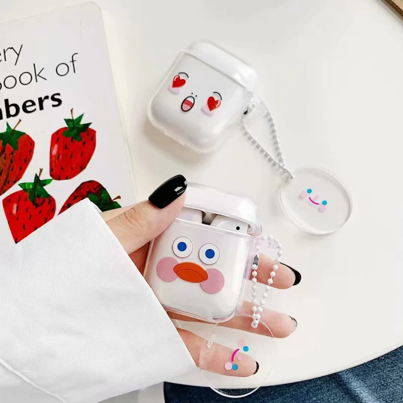 

Bluetooth Headset Cover for Apple Airpods Case Cute Smile Face Transparent Soft TPU Silicone Wireless Earphone Charging Box