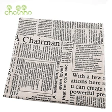 Набивная хлопковая льняная ткань для квилтинга, шитья, дивана, занавески, сумки, подушки, мебельный материал, газетный рисунок, полметра